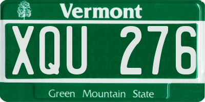 VT license plate XQU276