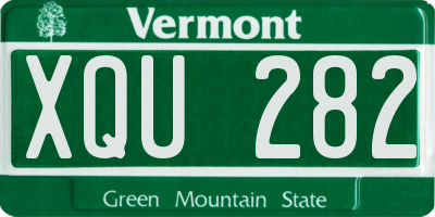 VT license plate XQU282