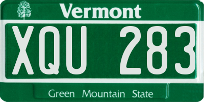 VT license plate XQU283