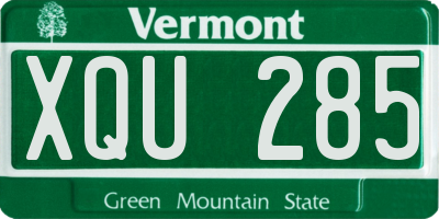 VT license plate XQU285