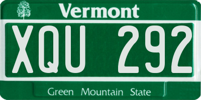 VT license plate XQU292