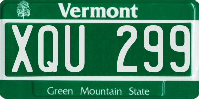 VT license plate XQU299