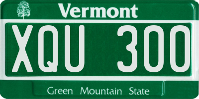 VT license plate XQU300