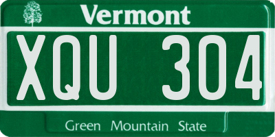 VT license plate XQU304