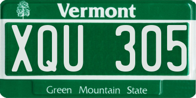 VT license plate XQU305