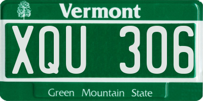 VT license plate XQU306