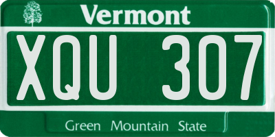VT license plate XQU307