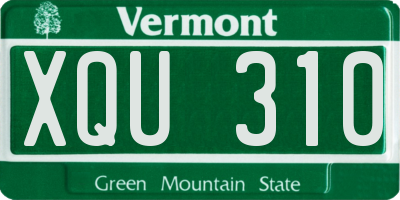 VT license plate XQU310