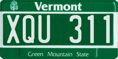 VT license plate XQU311