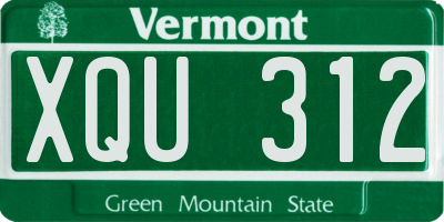 VT license plate XQU312