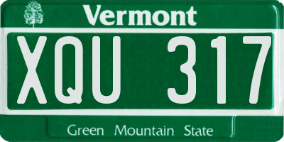 VT license plate XQU317