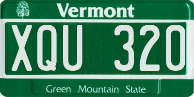 VT license plate XQU320