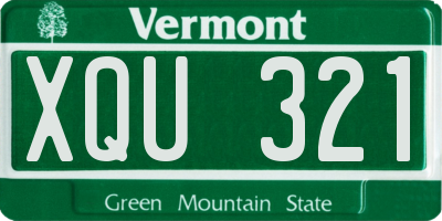 VT license plate XQU321