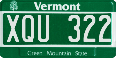 VT license plate XQU322