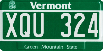 VT license plate XQU324