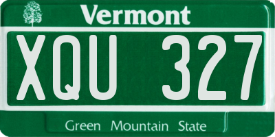 VT license plate XQU327