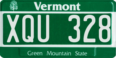 VT license plate XQU328