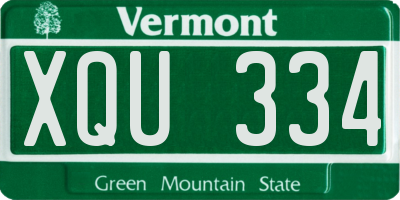 VT license plate XQU334