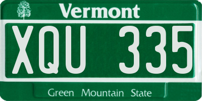 VT license plate XQU335