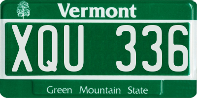 VT license plate XQU336