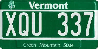 VT license plate XQU337