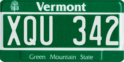 VT license plate XQU342