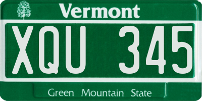 VT license plate XQU345