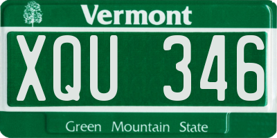 VT license plate XQU346