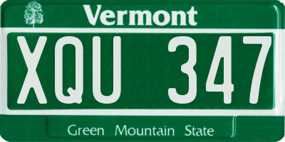 VT license plate XQU347