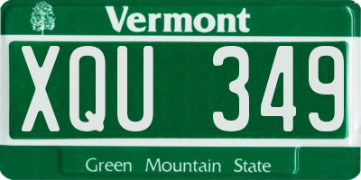 VT license plate XQU349