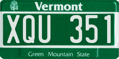 VT license plate XQU351