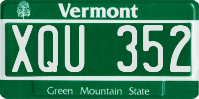 VT license plate XQU352