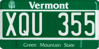 VT license plate XQU355
