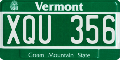 VT license plate XQU356