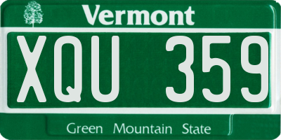 VT license plate XQU359