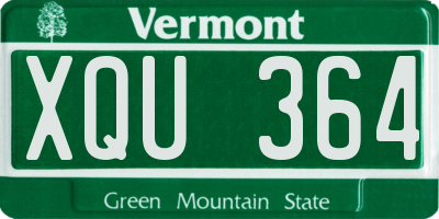 VT license plate XQU364