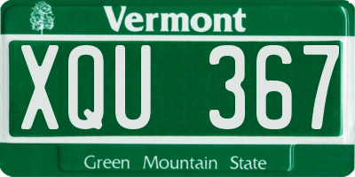 VT license plate XQU367