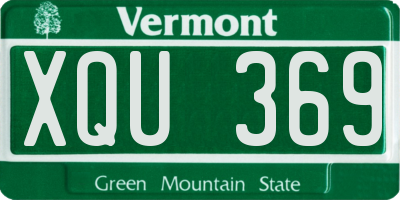 VT license plate XQU369