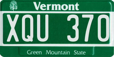 VT license plate XQU370