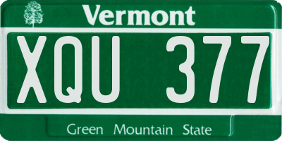 VT license plate XQU377