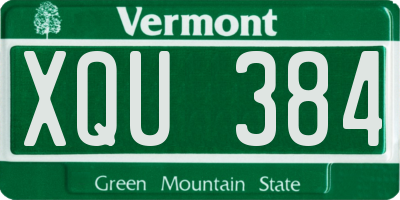 VT license plate XQU384