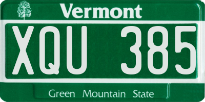 VT license plate XQU385
