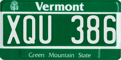 VT license plate XQU386