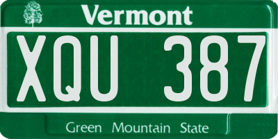 VT license plate XQU387