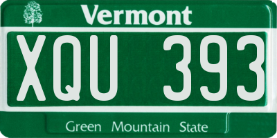 VT license plate XQU393