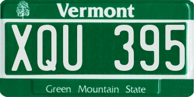 VT license plate XQU395