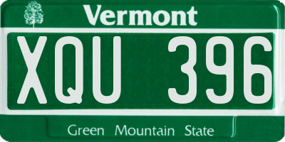 VT license plate XQU396