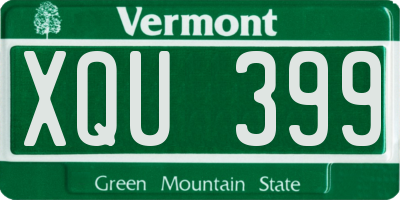 VT license plate XQU399