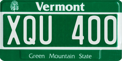 VT license plate XQU400