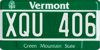 VT license plate XQU406